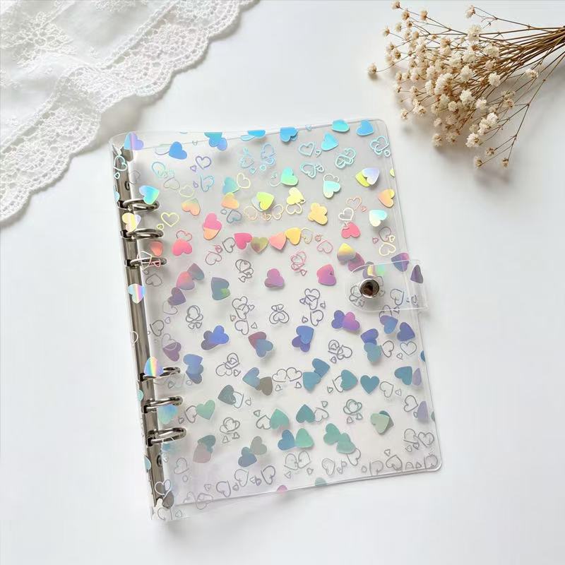 Laser Hearts Binder With Button *not contain insert pages
