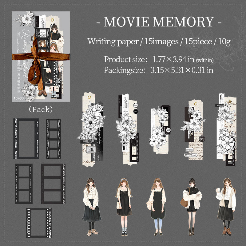 0517 Romantic Girl cardstock Sticker -15Pcs each pack