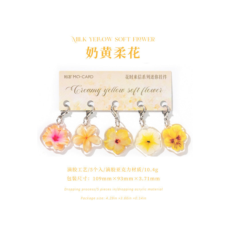 Flower Acrylic Mini Pendant 5 Pcs