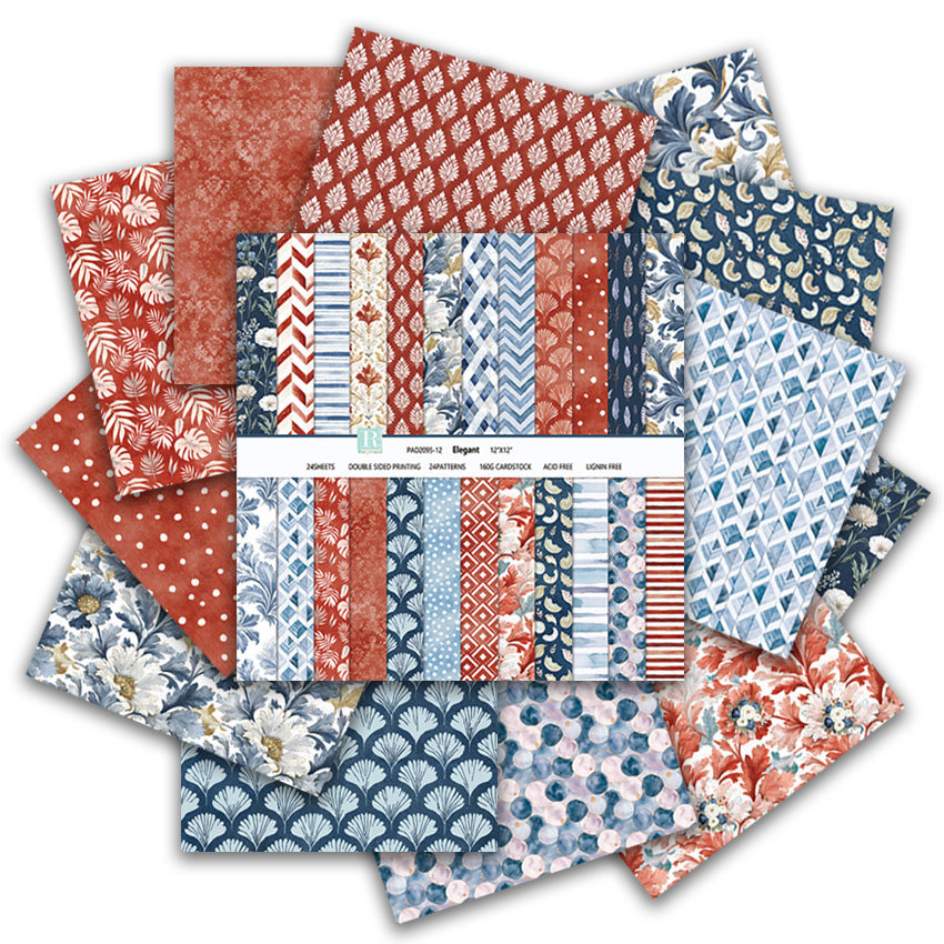Bohemian double-sided pattern background paper 12 inch