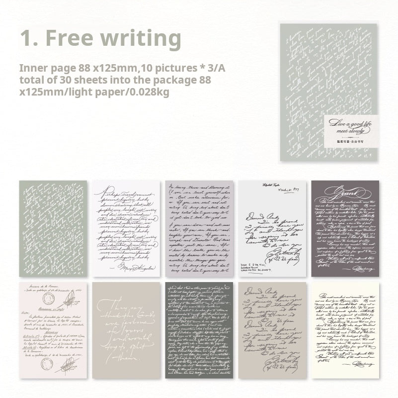 0428 Gentle and Spontaneous Series Paper -30Pcs each pack