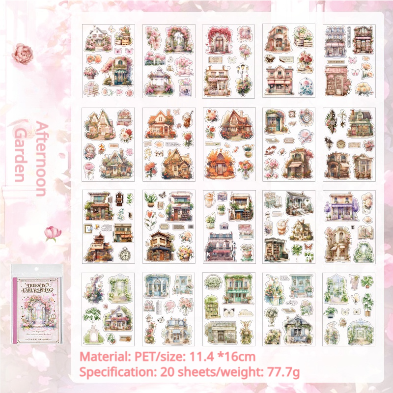 0221 Trees in Early Spring Series Stickers -20Pcs each pack