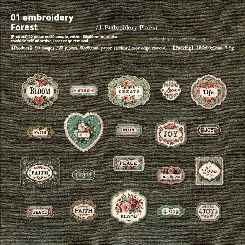 1027 Vintage cloth label sticker -20Pcs each pack