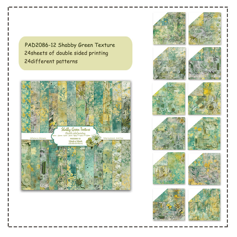 Vintage Scrapbook Paper 12×12 inch -24 Sheets Double-Sided printed