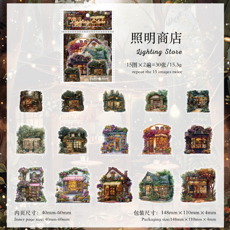 0305 Forest cabin Series Stickers -30Pcs each pack