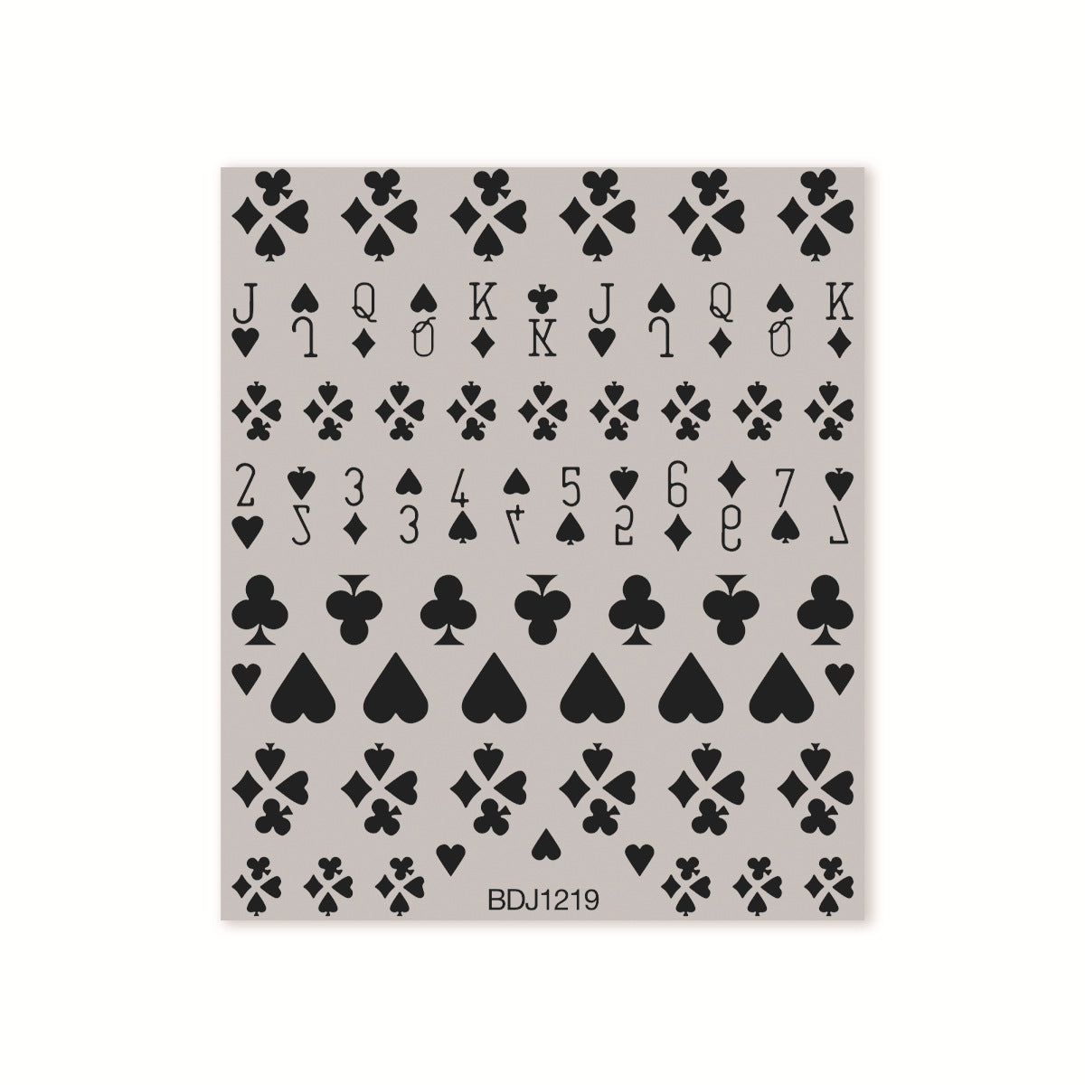M278- Poker Embossed Mini sticker 1 Pcs