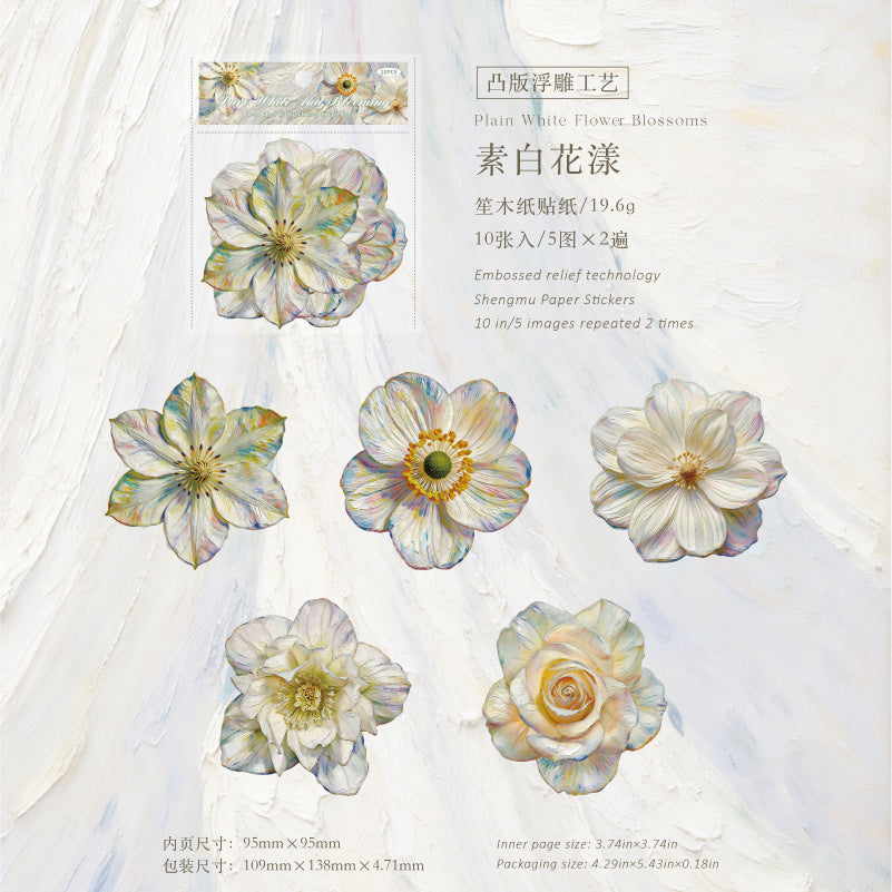 Flower Cardstock Stickers -10Pcs each pack