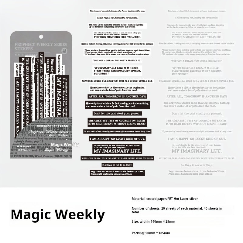 0418 Prophecy Weekly Series Sticker-40Pcs each pack