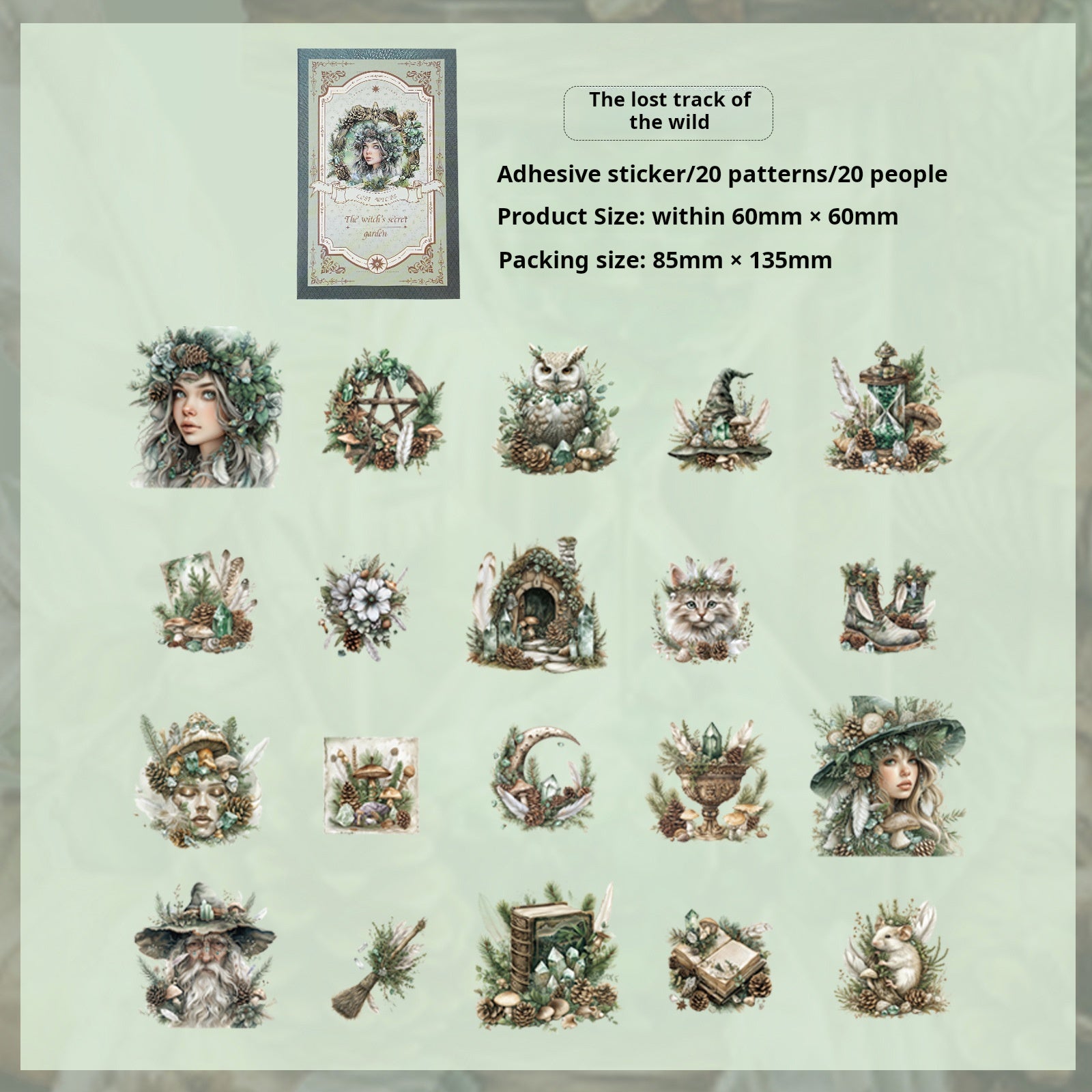0320 The witchs secret garden Series Sticker -20Pcs each pack