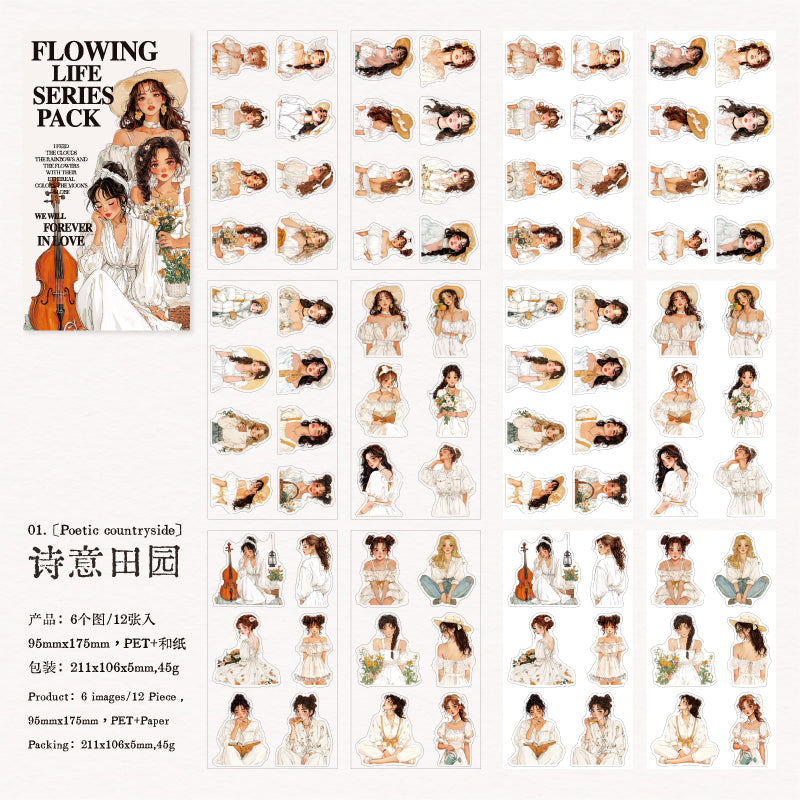 S-1-Fairy Tale Elf Series Sticker-10Pcs ĉiu pako