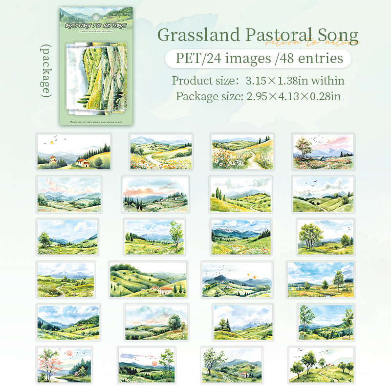 0503 Return to nature Series PET Sticker -48Pcs each pack