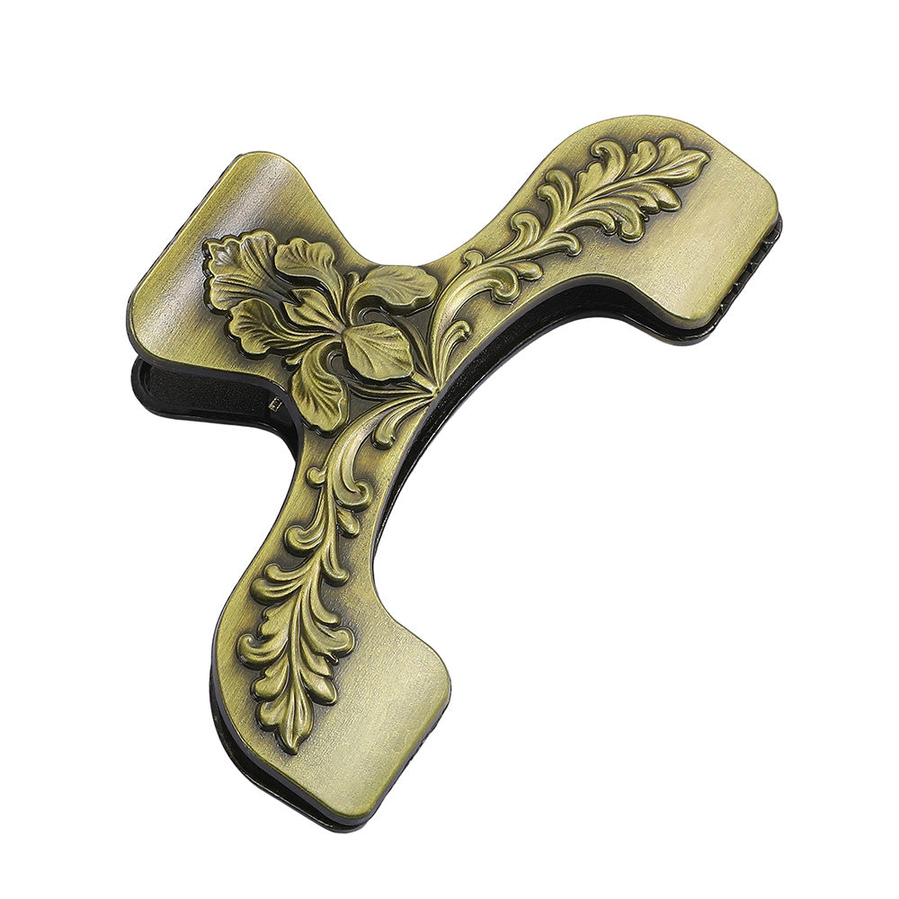 Vintage embossed pattern zinc alloy clip