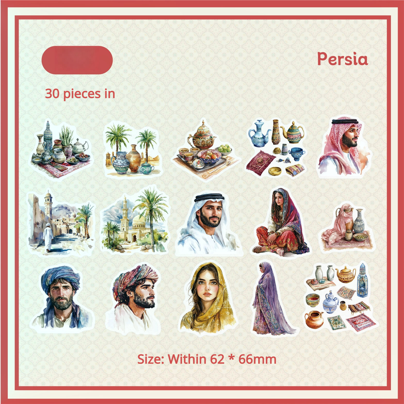0318 Exotica Series Sticker -30Pcs each pack