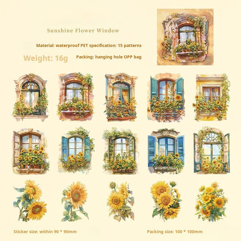 0414 beautifully decorated dream Series PET Sticker -15Pcs each pack