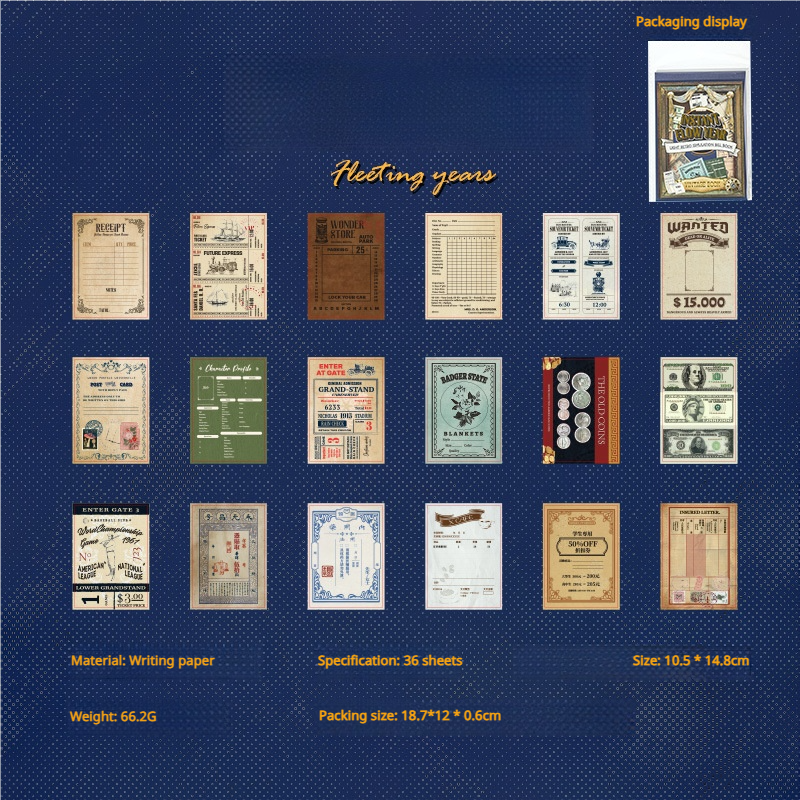 0101 Piece of Age Series Paper -36Pcs each pack