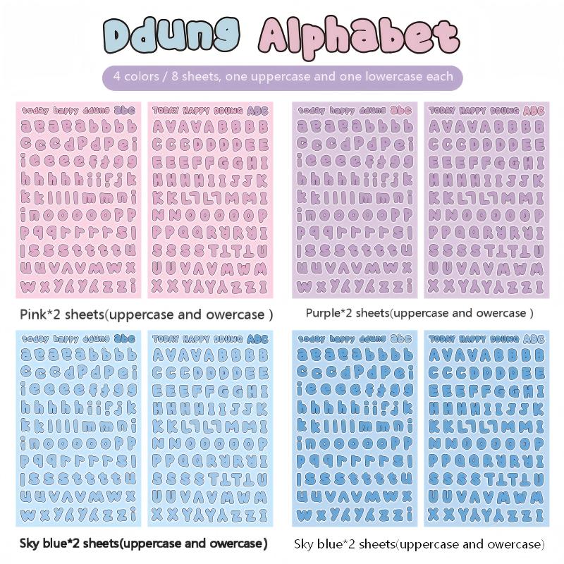 260120 English letters sticker -8Pcs each pack