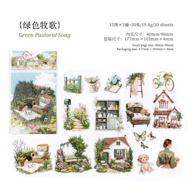 0313 Field Life Landscape Series Sticker -30Pcs each pack