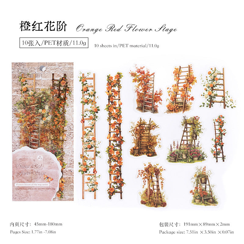 0503 Flowers all the way Series PET Stickers -10Pcs each pack