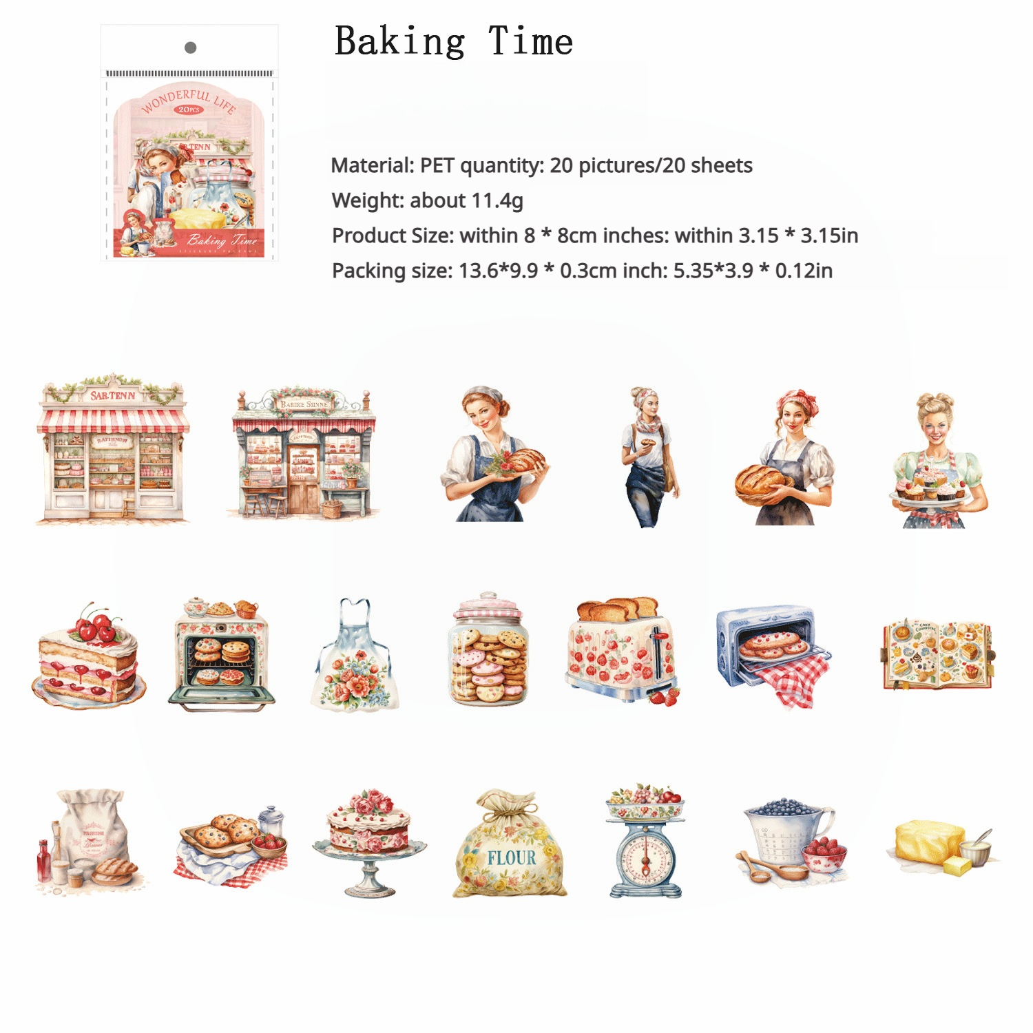 0313 Wonderful life Series Sticker -20Pcs each pack