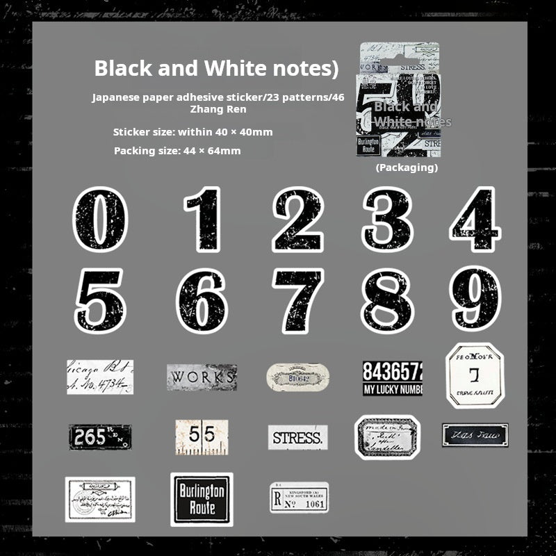 0314 Word Order Manuscript Series Sticker -46Pcs each pack