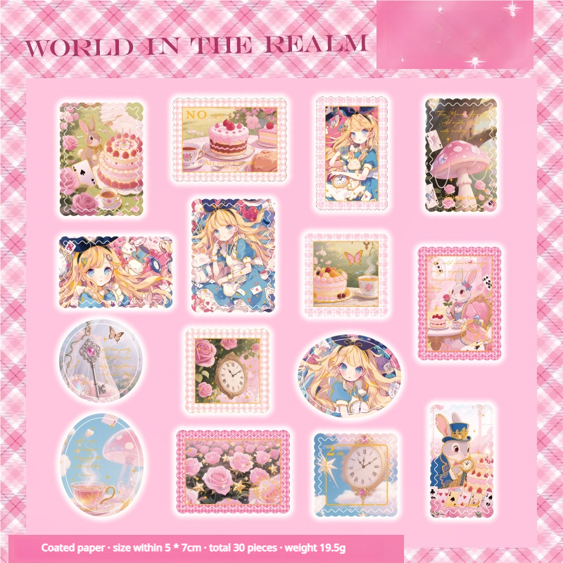 0706 Alice stamp sticker -30Pcs each pack