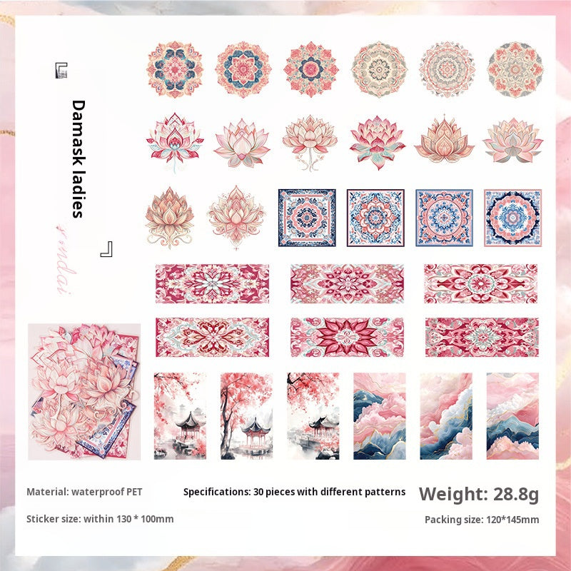 0612 Classical pattern PET sticker -30Pcs each pack