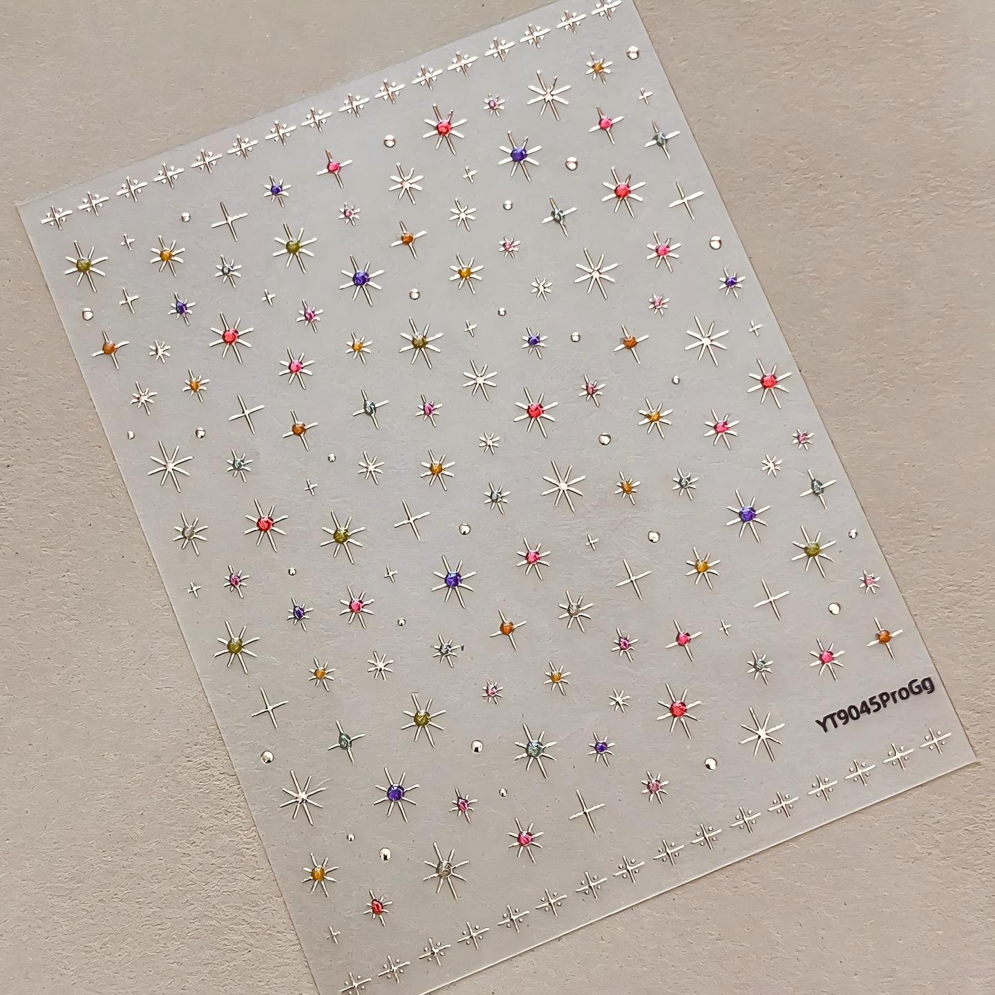 M331- Colorful Starbursts Embossed Mini sticker 1 Pcs