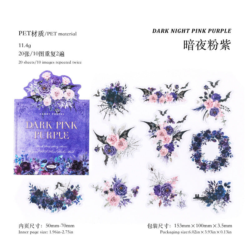 0417 Dark Rose Stories Series Sticker -20Pcs each pack