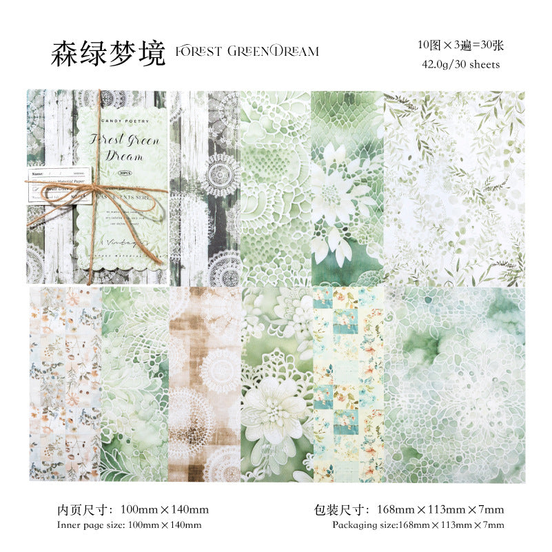0313 Flower notes past events Series Paper -30Pcs each pack