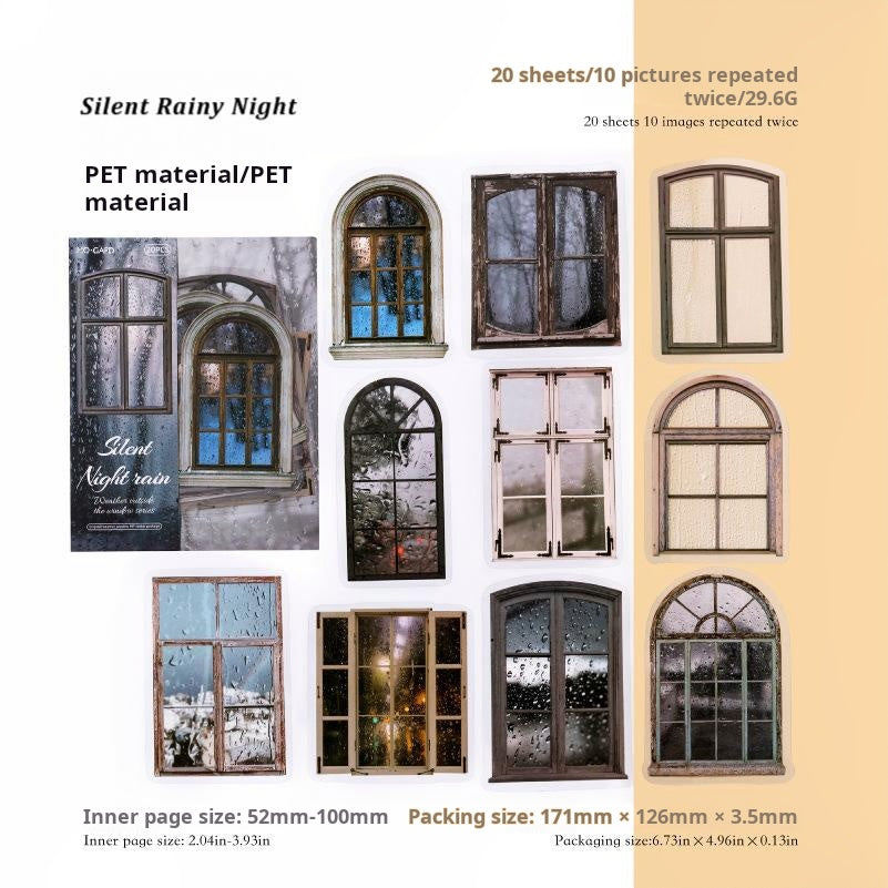 0524 The weather outside the window PET Sticker -20Pcs each pack