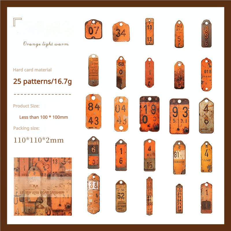 0414 Digital Deconstruction Series cardstock Sticker -25Pcs each pack