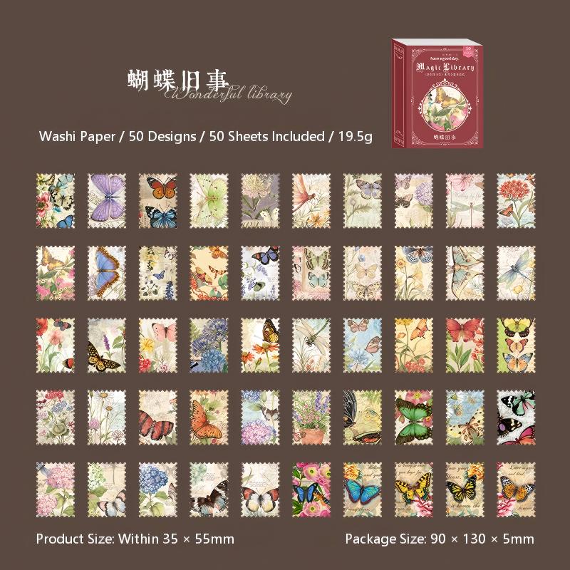 Magic Library Washi Stickers -50Pcs each pack