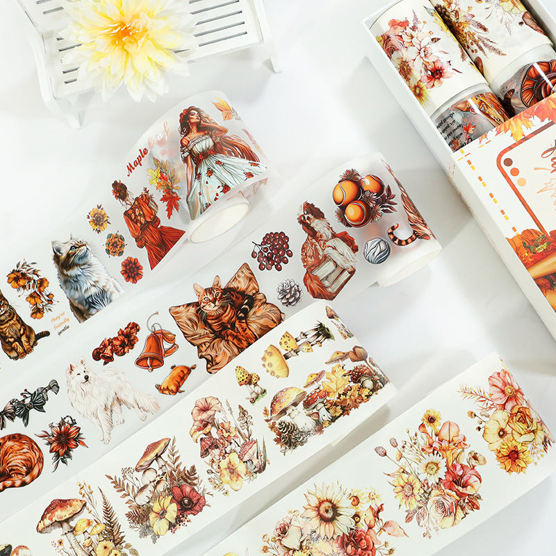 T-123- Orange Maple Autumn Tape Set *pre-cut