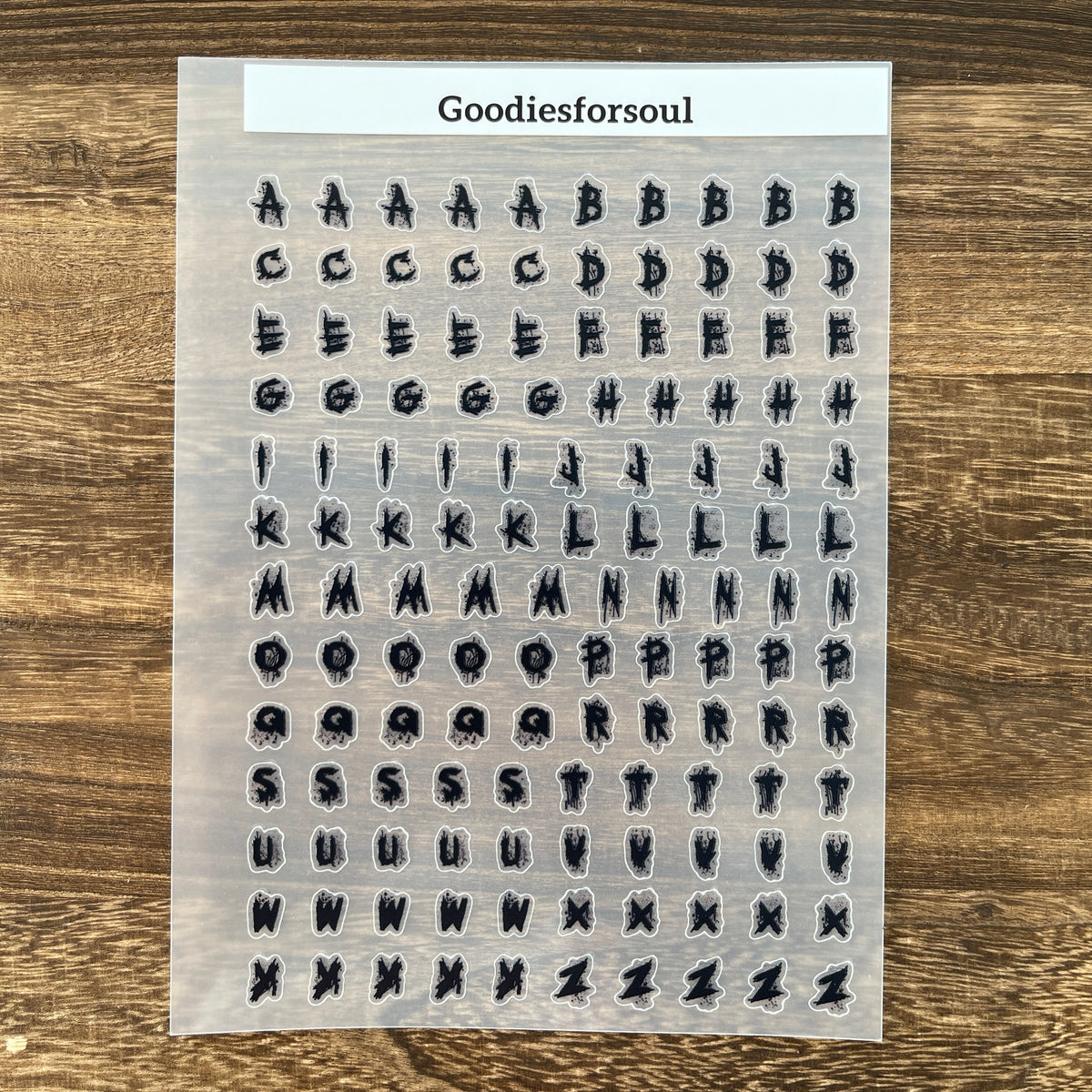 Black spooky letter sheet