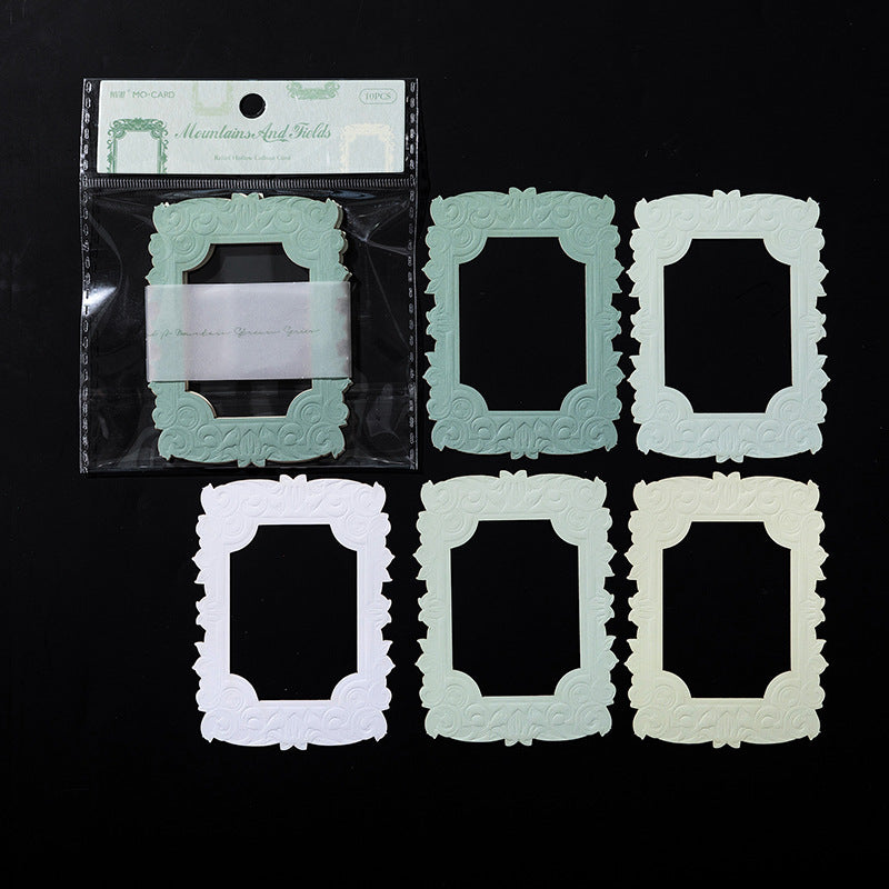 Vintage Embossed die cut cardstock -10Pcs each pack