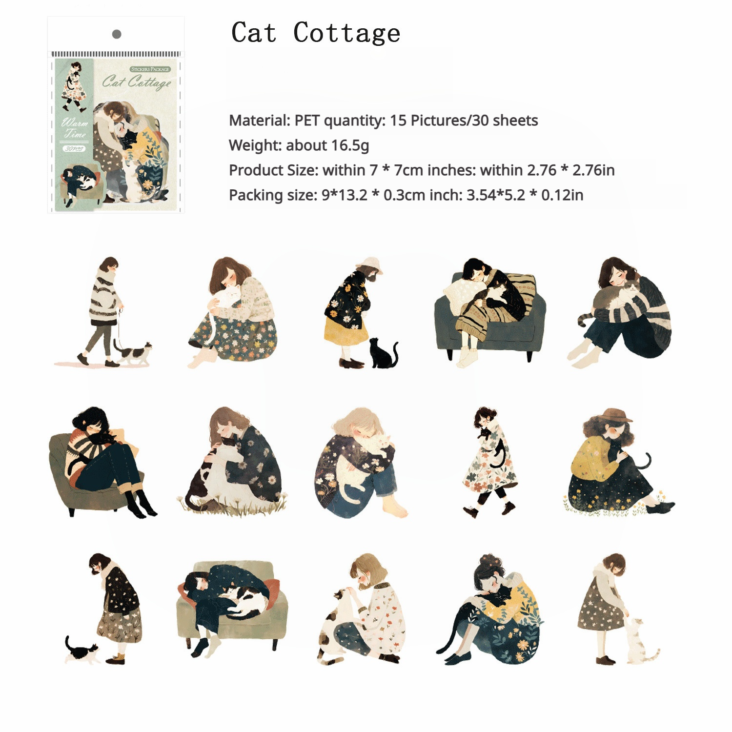 0318 Warm Time Series Sticker -30Pcs each pack