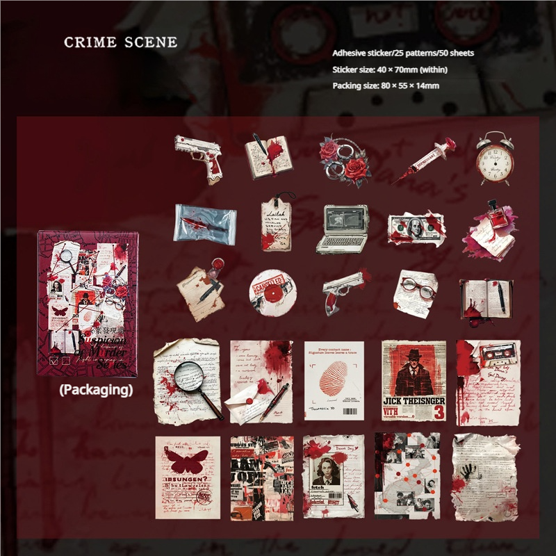 0312 Suspicion of murder series Stickers -50Pcs each pack