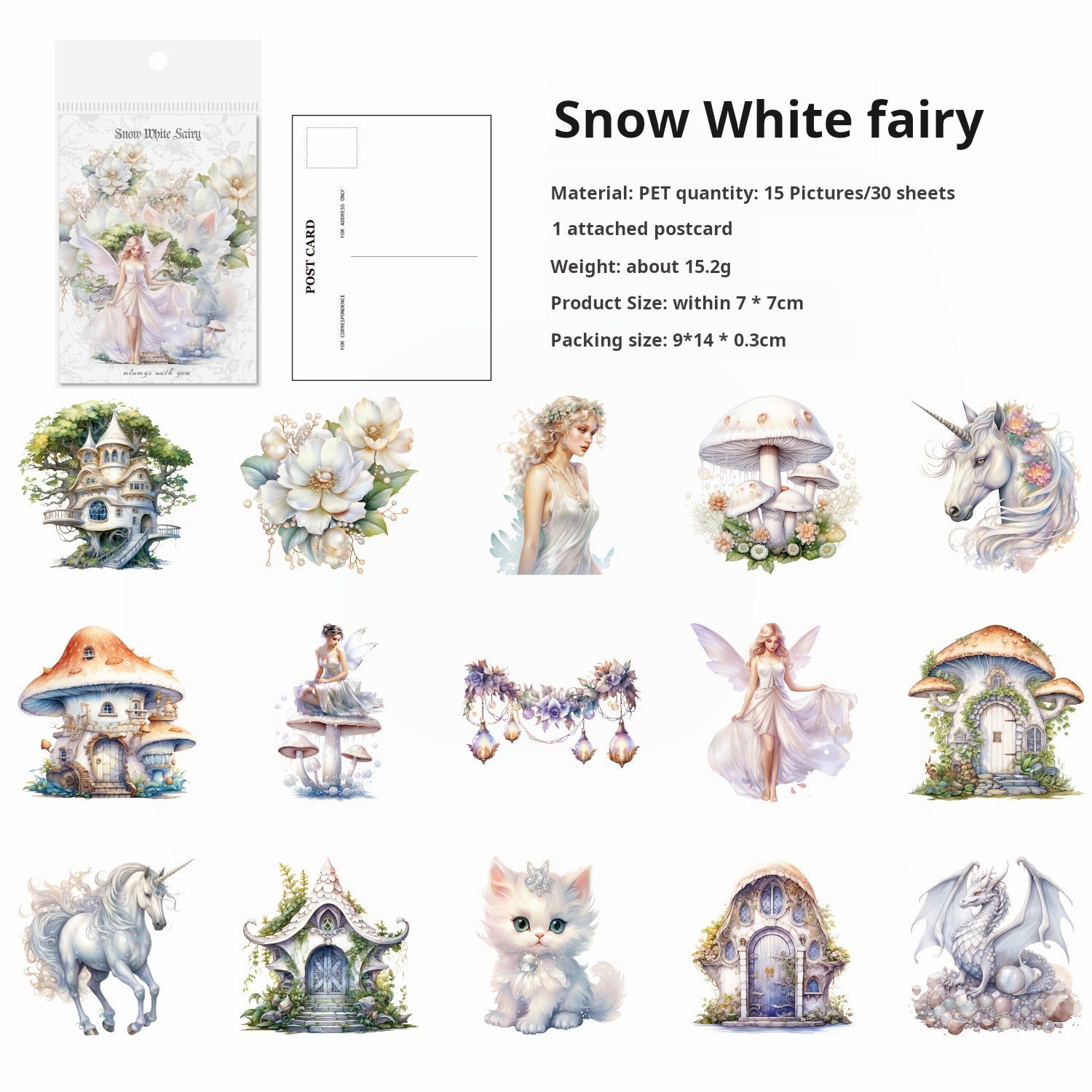 0417 Plant Fairy Series Sticker -30Pcs each pack