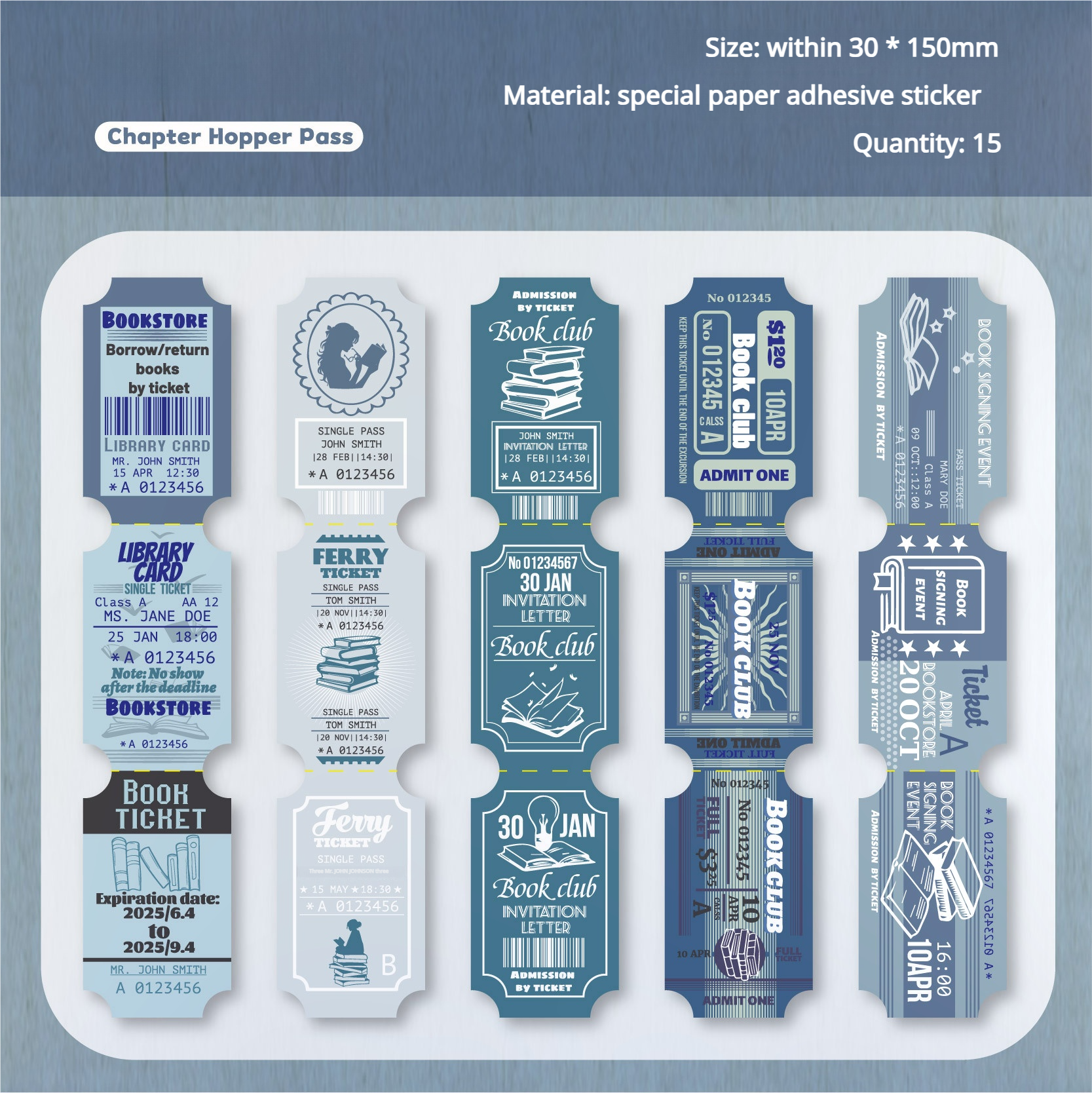Ticket Sticker -15Pcs each pack