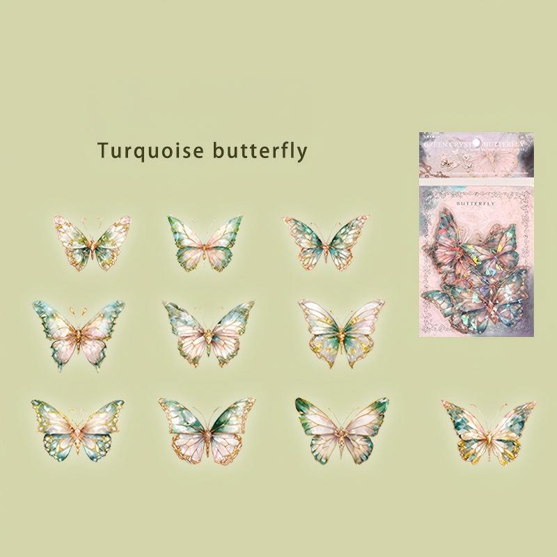 1011 Laser Gold Butterfly PET sticker -20Pcs each pack