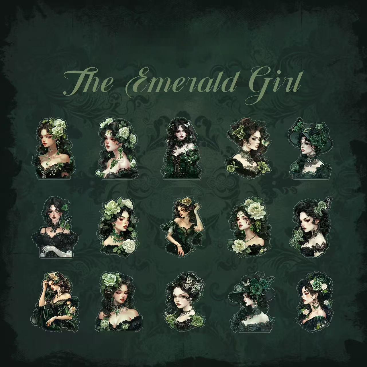 0618 Retro goth girl Sticker -30Pcs each pack