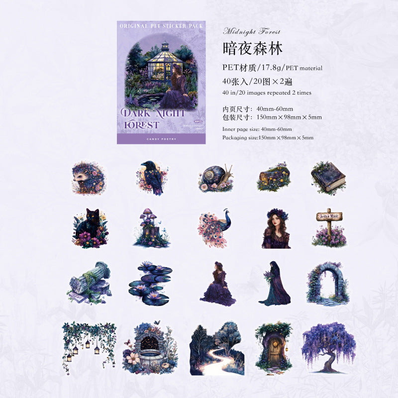 0411 Forest Fantasy Series PET Sticker -40Pcs each pack