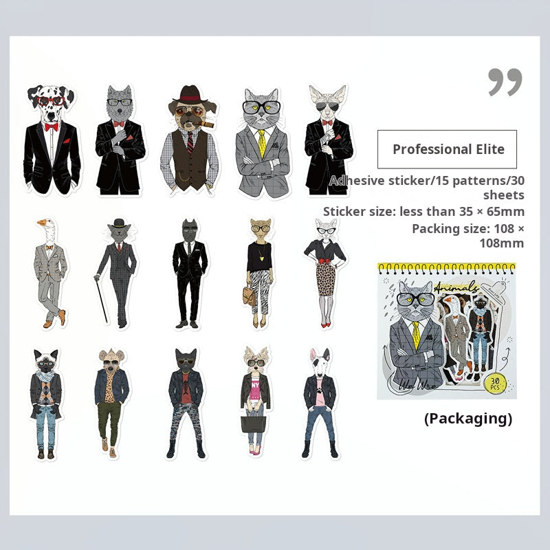 0403 Desire animal Series cardstock Sticker-30Pcs each pack