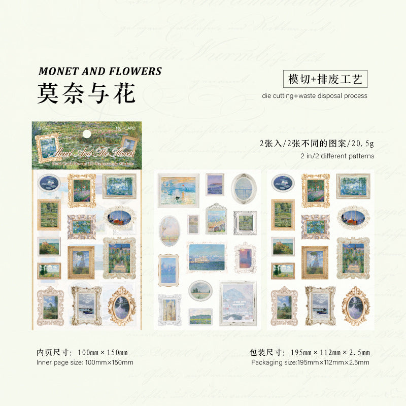 0320 Famous Paintings Museum Series cardstock Sticker -2Pcs each pack