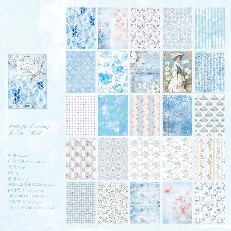 0405 Fresh Breeze Flower Season Series Paper -50Pcs each pack