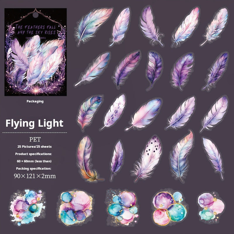 0422 The feathers fall and the sky rises Series Sticker -25Pcs each pack