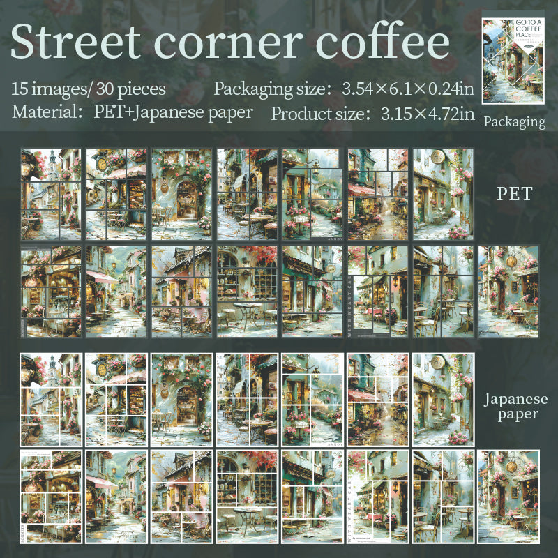 0517 Go to a Coffee place PET Sticker Book -30Pcs each pack