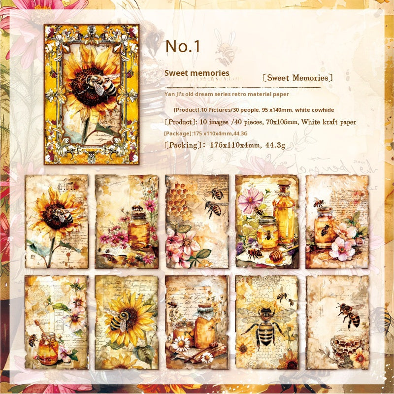 0625 Vintage Flowers Solid paper -30Pcs each pack