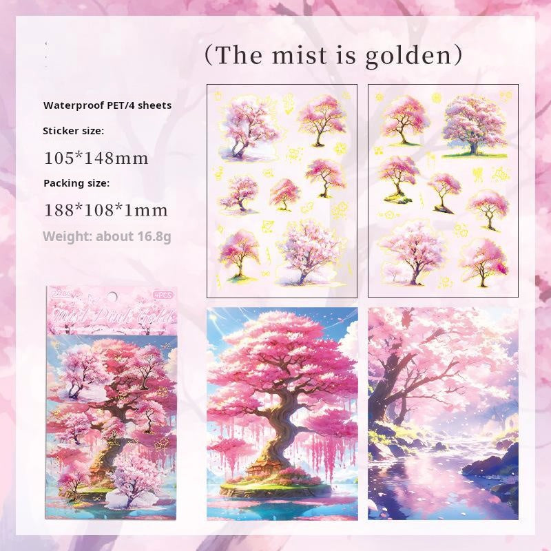 0605 Tree shadow PET sticker -4Pcs each pack