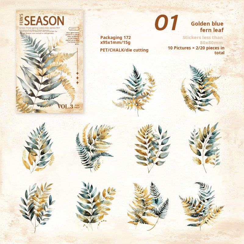 0227 Fern season Series Stickers -20Pcs each pack